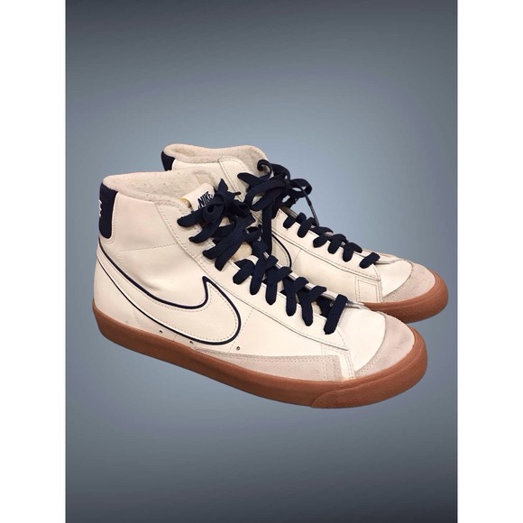 Nike Blazer Mid 77 Premium Sail/ Navy/ Gum Us 10.5 Mens Sneaker DQ 7672-100